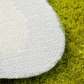 simple green wavy tufted accent rug 