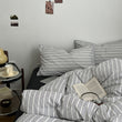 Minimalist Grey Pinstripe Bedding Set