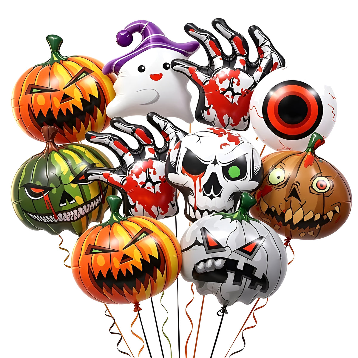 Spooky Halloween Foil Balloons Collection - Halloween Mix 10 pcs