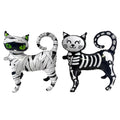 Spooky Halloween Foil Balloons Collection - Mummy & Skeleton Cats 2 pcs