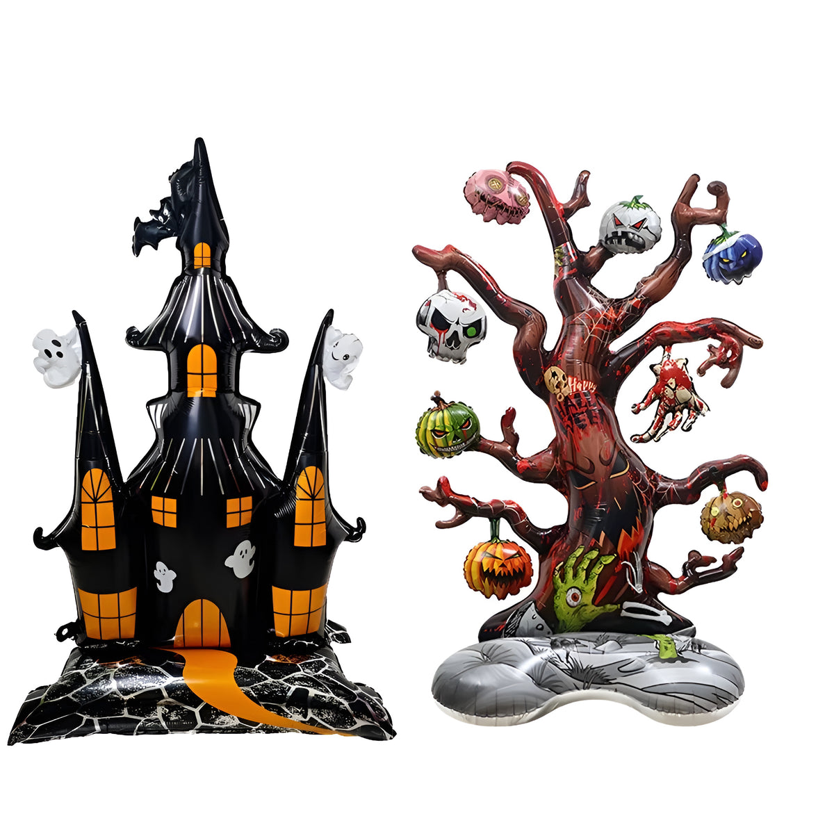 Spooky Halloween Foil Balloons Collection - Haunted Castle + Spooky Tree Set