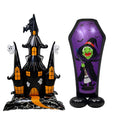 Spooky Halloween Foil Balloons Collection - Haunted Castle + Witch Coffin Set
