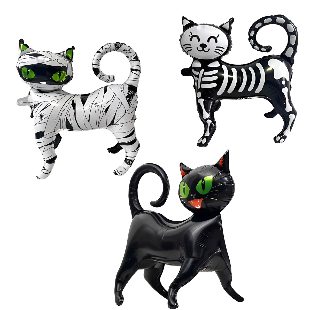 Spooky Halloween Foil Balloons Collection - Halloween Cats 3 pcs