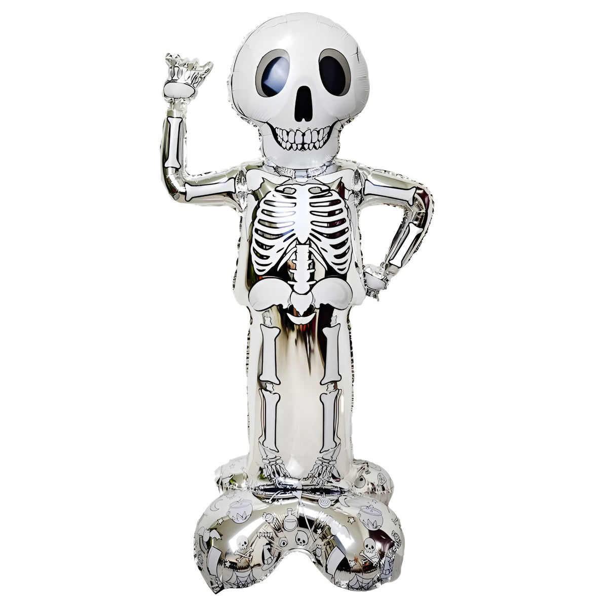 Spooky Halloween Foil Balloons Collection - Silver Skeleton