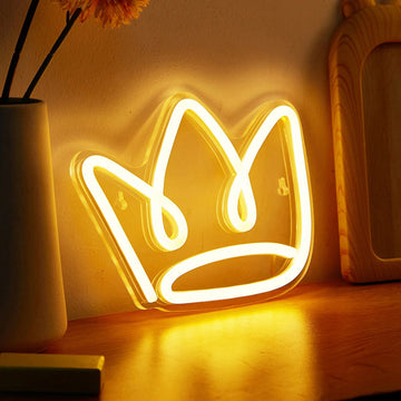 princess yellow hand drawn crown shaped wall led neon sign wall decor roomtery