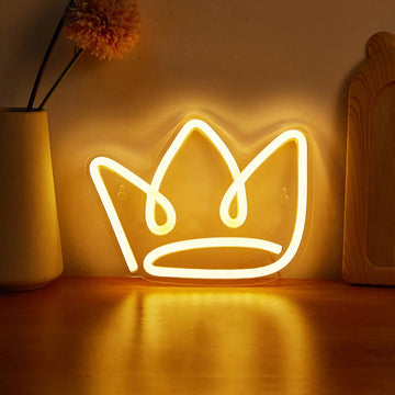 princess yellow hand drawn crown shaped wall led neon sign wall decor roomtery