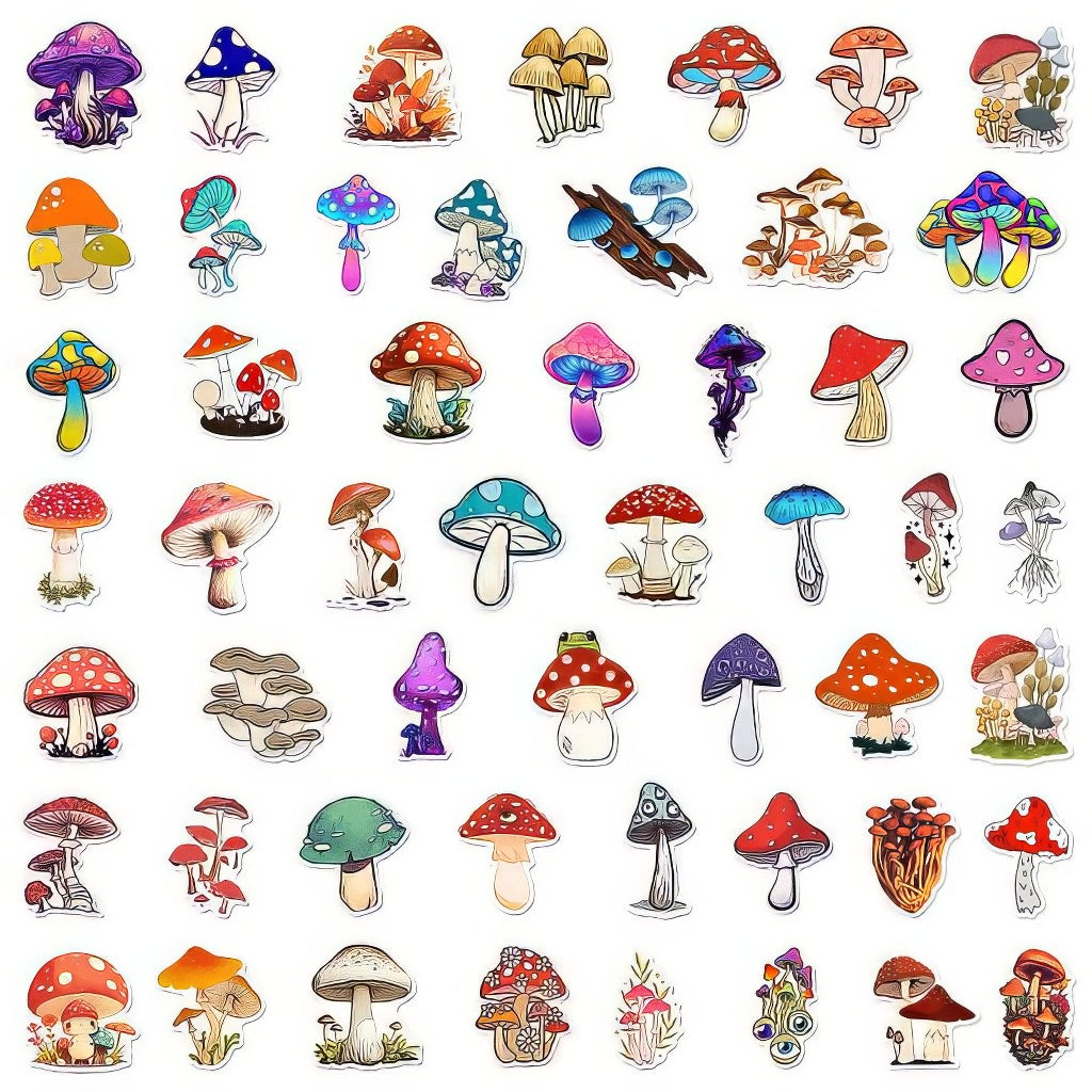 cute forest mushrooms cottagecore aesthetic sticker pack