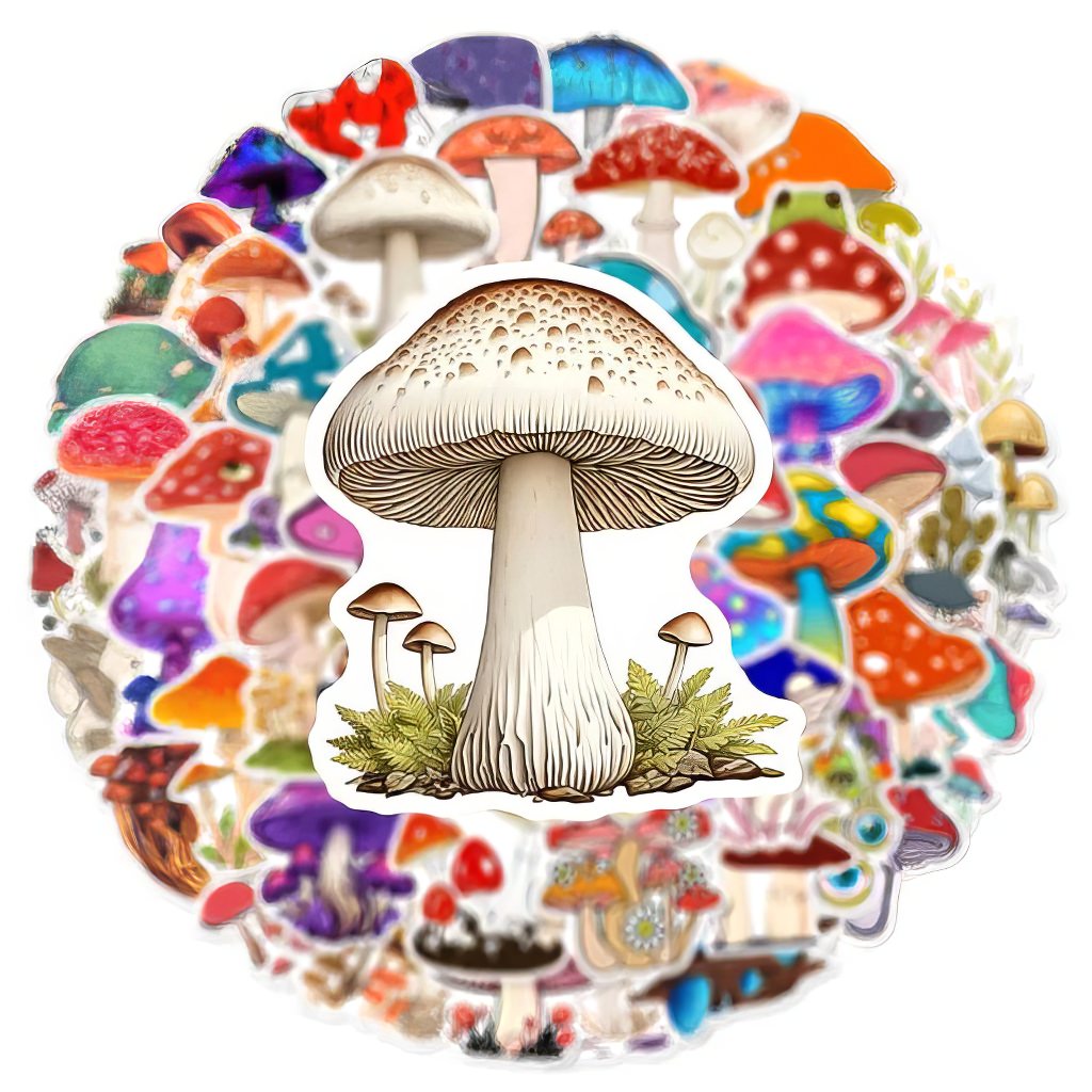 cute forest mushrooms cottagecore aesthetic sticker pack