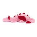 Pink and red plush heart dragon toy 