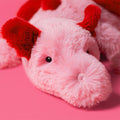 Pink and red plush heart dragon toy 