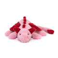 Pink and red plush heart dragon toy 
