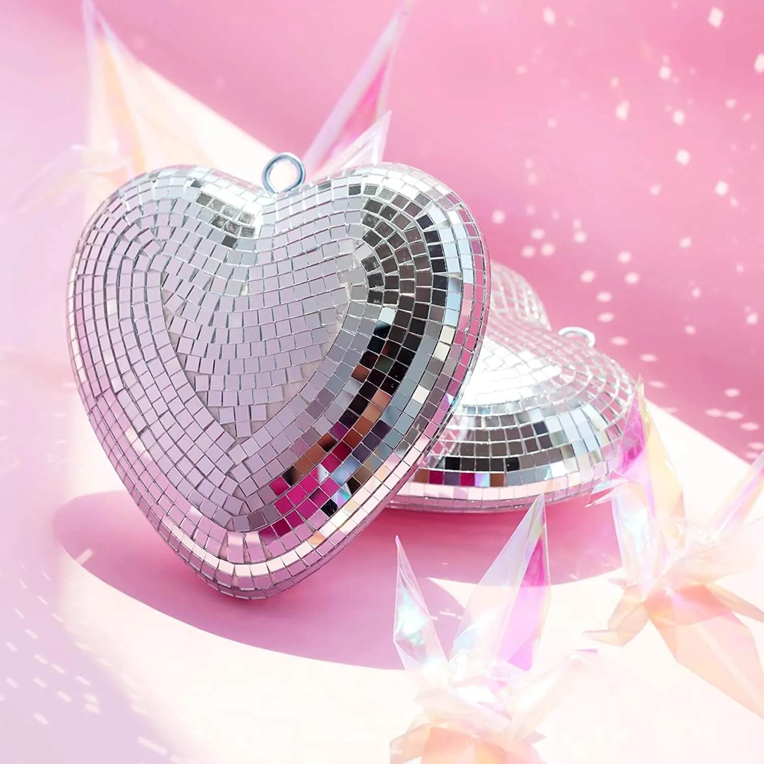 heart shaped decorative mirror disco ball decor roomtery