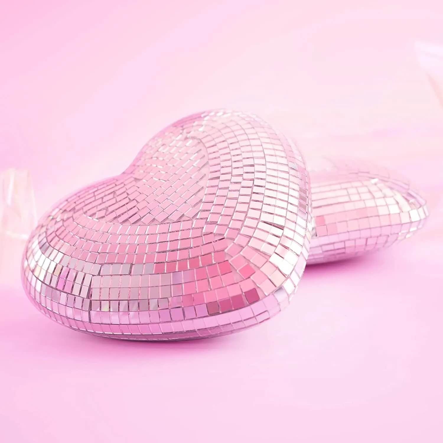 heart shaped decorative mirror disco ball decor roomtery