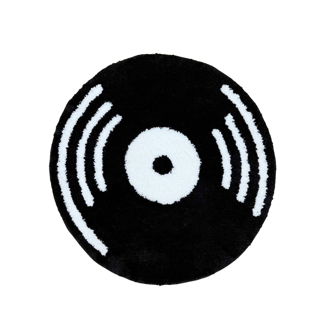 indie aesthetic room decor vinyl record shaped tufted round accent rug