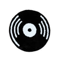 indie aesthetic room decor vinyl record shaped tufted round accent rug