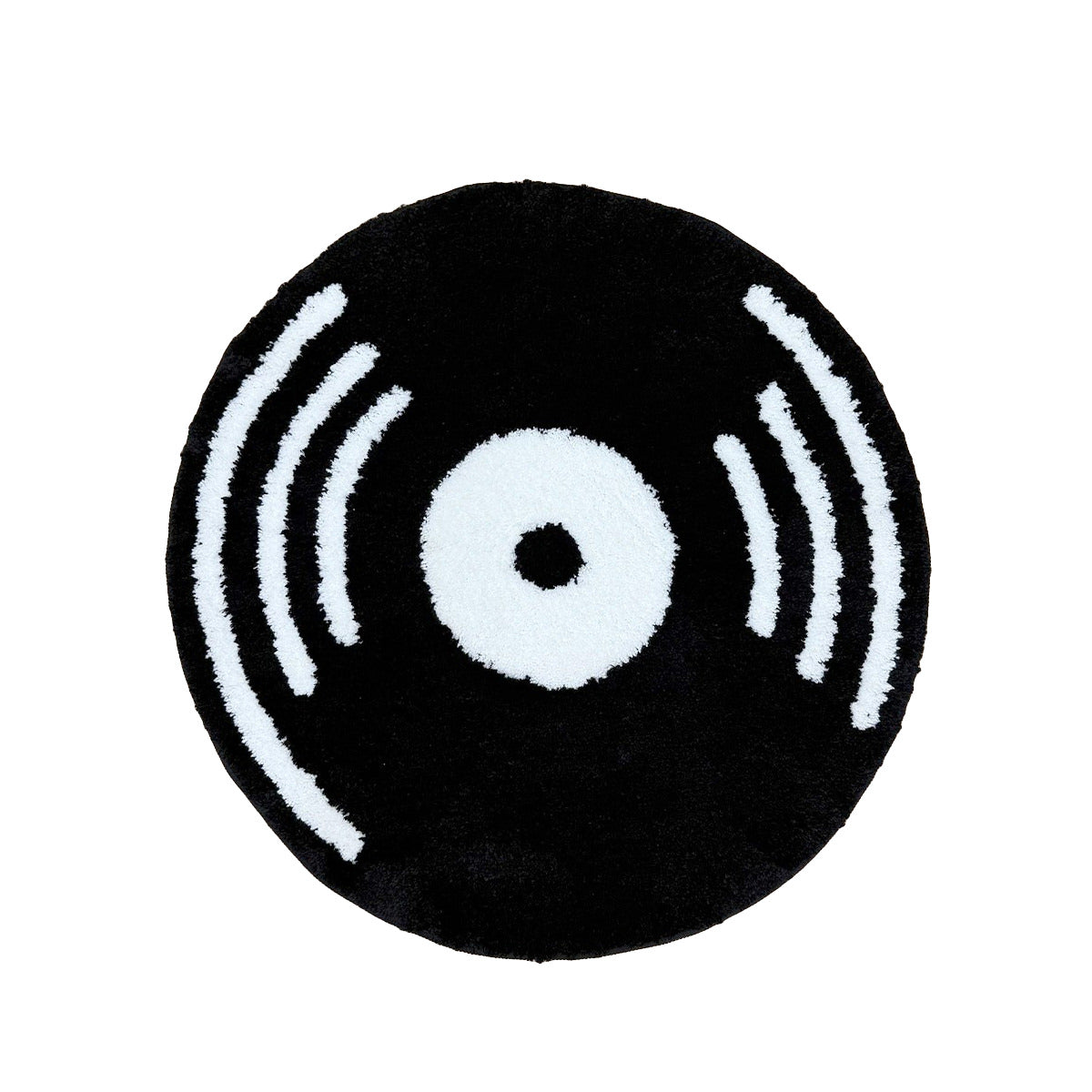 indie aesthetic room decor vinyl record shaped tufted round accent rug