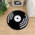 indie aesthetic room decor vinyl record shaped tufted round accent rug