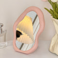 irregular curvy aesthetic makeup table mirror rommtery