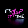 it's glow time pink and white led light wall neon sign 