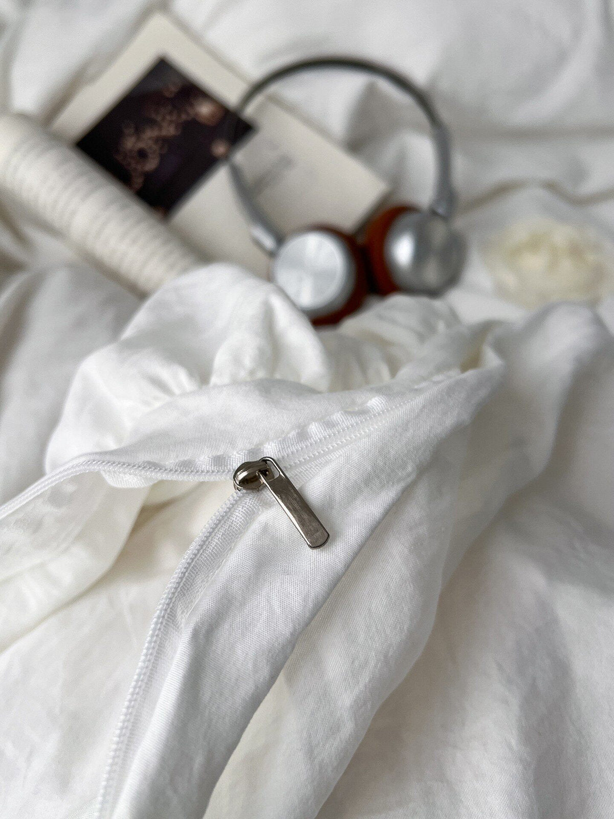 cottagecore soft girl room aesthetic bedding set with ivory rose 3d applications 