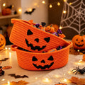 Jack-O'-Lantern Cotton Rope Basket