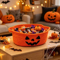 Jack-O'-Lantern Cotton Rope Basket
