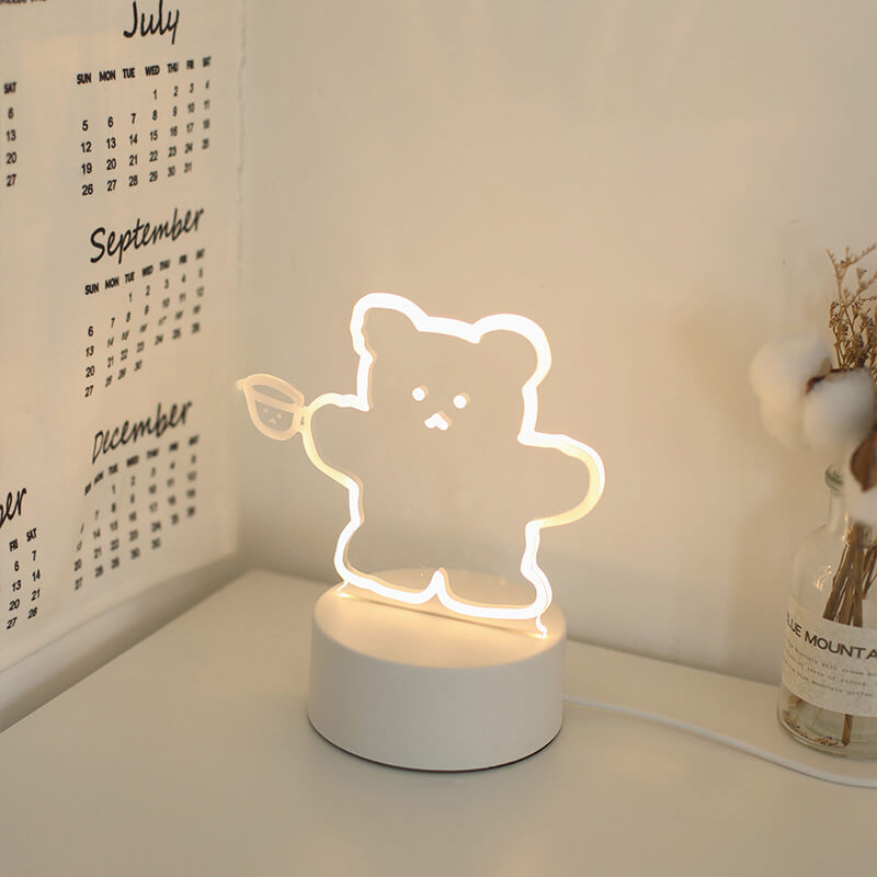 kawaii shaped acrylic plate night light lamp roomtery