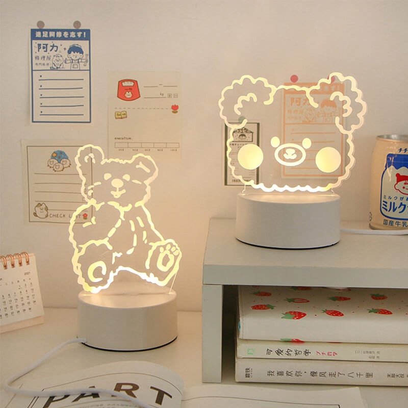 kawaii shaped acrylic plate night light lamp roomtery