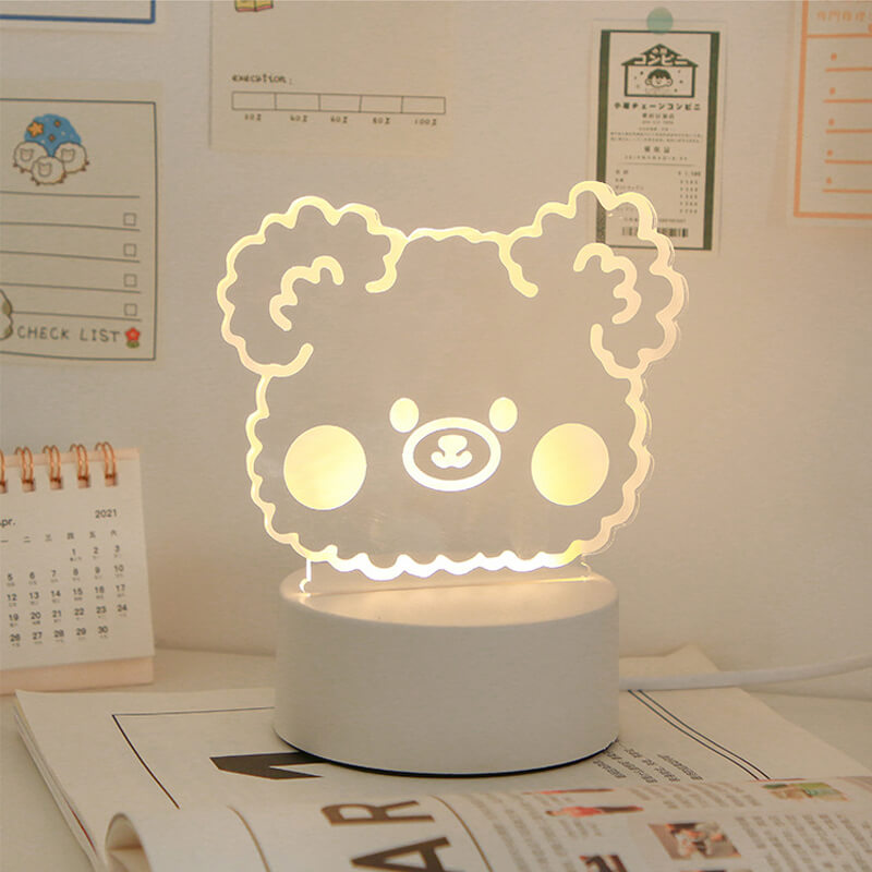 kawaii shaped acrylic plate night light lamp roomtery