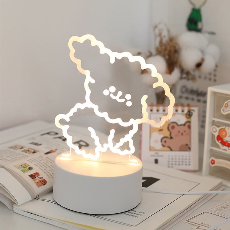 kawaii shaped acrylic plate night light lamp roomtery