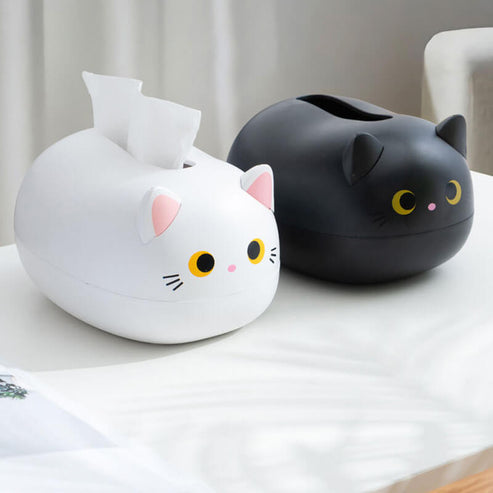 Kawaii Cat Tissue Holder | Kawaii Aesthetic Room Desk Decor