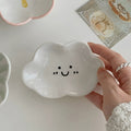 white kawaii smiling cloud shaped aesthetic jewelry tray 