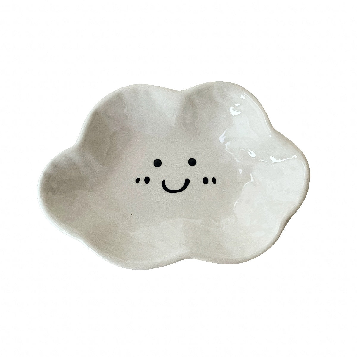 white kawaii smiling cloud shaped aesthetic jewelry tray 