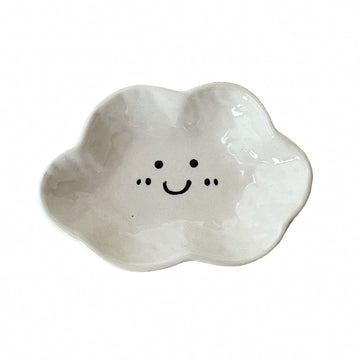 white kawaii smiling cloud shaped aesthetic jewelry tray 