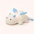 Cute white dragon silicone night light with pink or blue details and soft glowing body