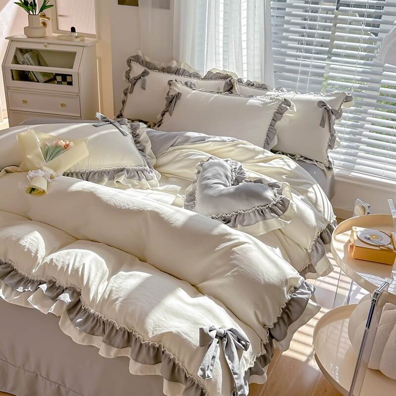 Kawaii Princess Korean Bedding Set | Kawaii Aesthetic Bedding - roomtery