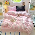 kawaii striped bedding set roomtery