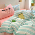 kawaii striped bedding set roomtery