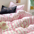 kawaii striped bedding set roomtery