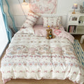 kawaii eddy bear print aesthetic bedding duvet cover set