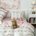 kawaii eddy bear print aesthetic bedding duvet cover set