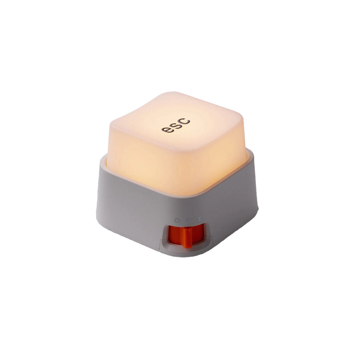 Rechargeable keyboard key-shaped LED night light with a soft warm glow, oversized mechanical keycap design, and tactile press switch for desks and bedside tables.