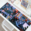 kawaii aesthetic japanese night city print large gaming mouse pad roomtery room decor