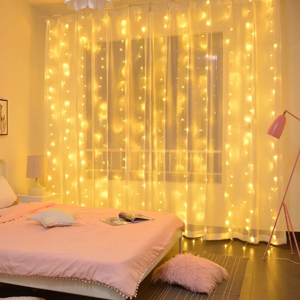 aesthetic room decor led fairy curtain lights 