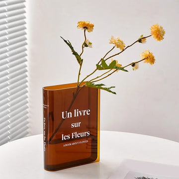book shaped acrylic flower vase aesthetic room decor roomtery