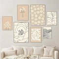 light beige boho aesthetic gallery wall art canvas posters