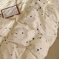 light beige color splattered with black spots print aesthetic bedding duvet cover set roomtery