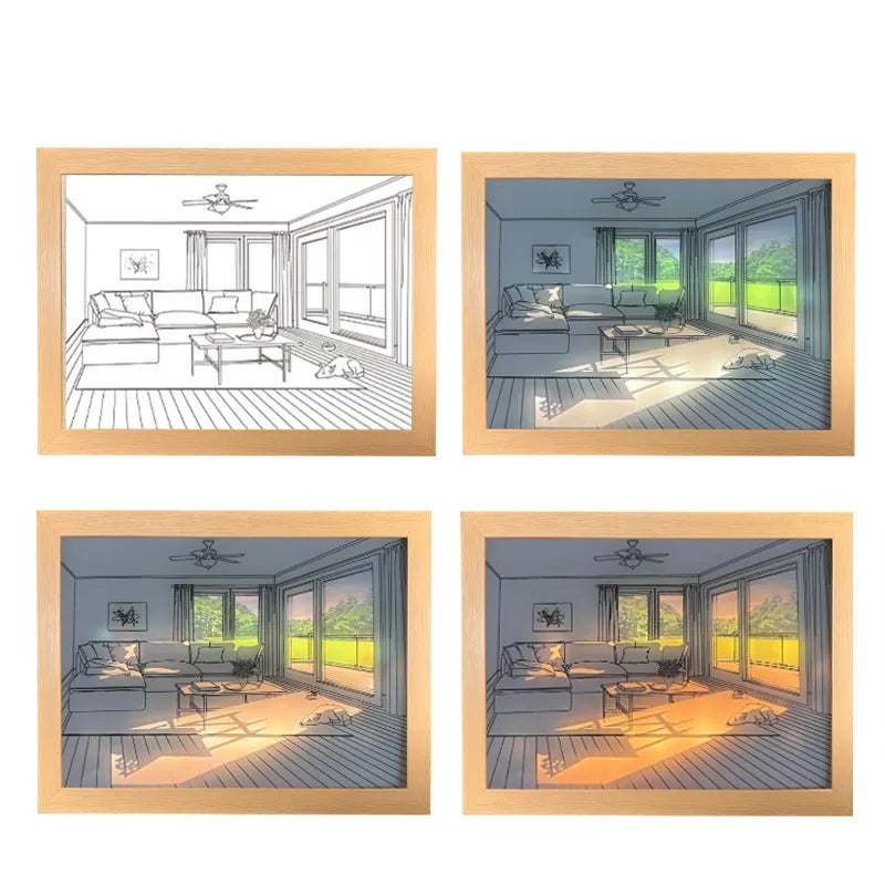 Light Painting Shadow Box Picture Frame | Sunlight Window Photo Frame ...