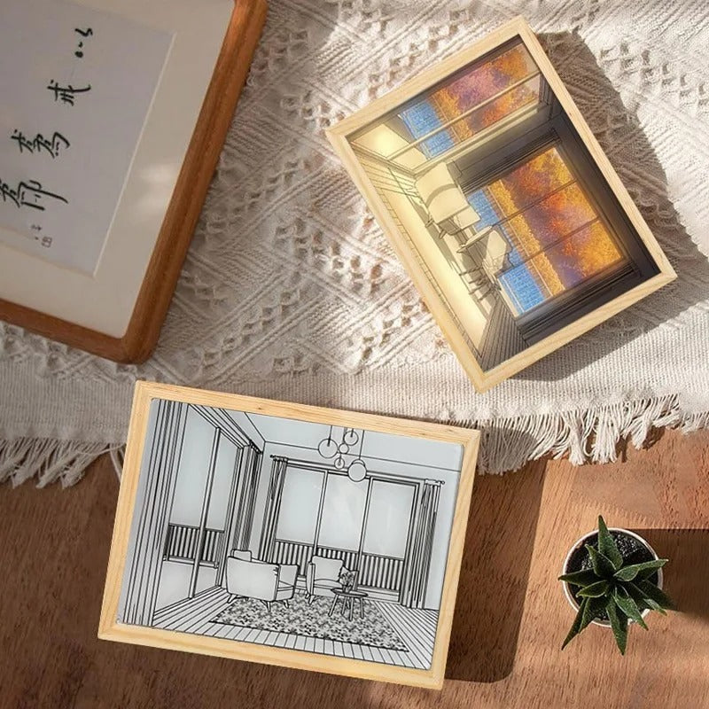 Light Painting Shadow Box Picture Frame | Sunlight Window Photo Frame ...