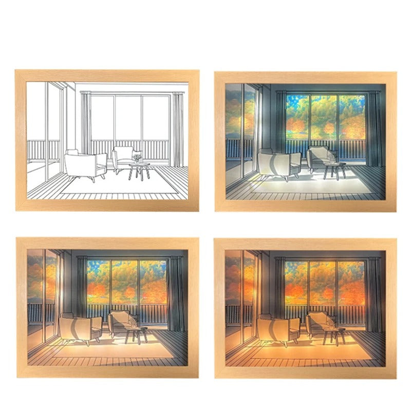 Light Painting Shadow Box Picture Frame | Sunlight Window Photo Frame ...